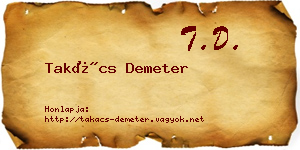 Takács Demeter névjegykártya